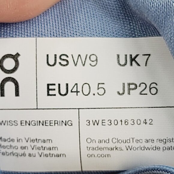 On Women's Arctic Ivory Blue Cloudvista 2 Mesh Athletic Running Shoes Size 9 - Picture 6 of 7